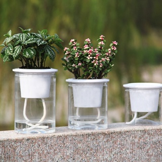 【AG】Flowerpot Sturdy Resin Self-watering Automatic Water-absorbing Planter for Home