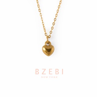 BZEBI สร้อยคอทอง เพชร necklace หัวใจ สแตนเลส ทองคำแท้ แฟชั่น ทอง 18k เครื่องประดับ ไม่ลอกไม่ดํา สีทอง เรขาคณิต กระดูกไหปลาร้า โซ่ สําหรับผู้หญิง 217n