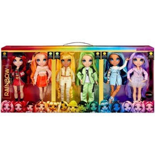 Rainbow High Collect Rainbow Fashion Doll MEGA 6 Pack Bundle Includes Violet, Ruby, Sunny, Skyler, Poppy &amp; Jade ตุ๊กตาแฟชั่น สีรุ้ง MEGA 6 แพ็ค ประกอบด้วยไวโอเล็ต ทับทิม ซันนี่ สกายเลอร์ ป๊อปปี้ และหยก