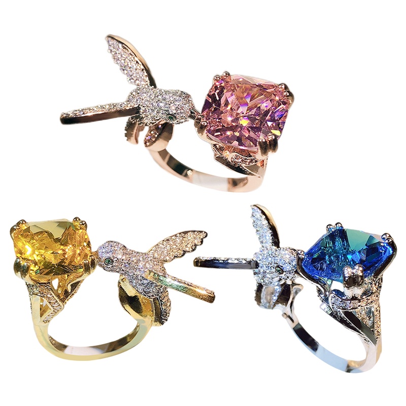 fancy-แหวนเงินแท้-925-รูปนกฮัมมิ่งเบิร์ด-ประดับเพชร-ปรับได้-สําหรับเจ้าสาว-หมั้น-งานแต่งงาน-ครบรอบ-ของขวัญ