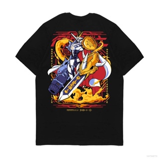 Short Sleeve T-Shirt Loose Fit Anime Print Digimon OMEGAMON Cute Plus Size For Men And Women._11