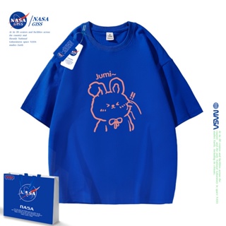 2023 เสื้อคอกลม แขนสั้น ผ้าฝ้าย พิมพ์ลายหมี NASA ทรงหลวม สวมใส่สบาย อเนกประสงค์_23