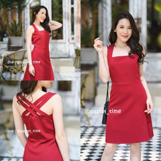 ภาพหน้าปกสินค้าNicole Cross Back Dress – สีแดงไวน์ [Made by Pastel Time] ที่เกี่ยวข้อง
