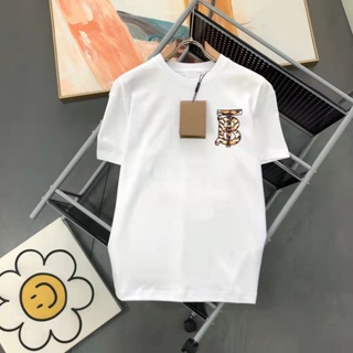 Tag + label Burberry tide brand 22 summer new tiger letter printing high-end short-sleeved T-shirt mens wild round_01