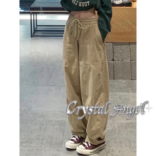 Crystal กางเกงขายาว กางเกงเอวสูง กางเกงขายาวผู้หญิง 2023 ใหม่ 010405