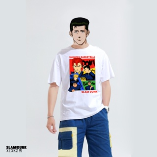 Versatile Summer Animation Merchandise Slam Dunk t-Shirt Hot-Blooded Sakuragi Legion Flower Ro_07