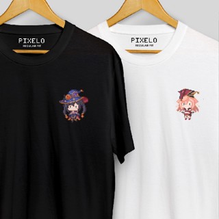 Genshin Impact Pixelo T-shirt - Anime Tees, Retro Game &amp; T-shirt 90s Klee Mona Lisa Amber Fischl Jean Yanfei Yanfei_05