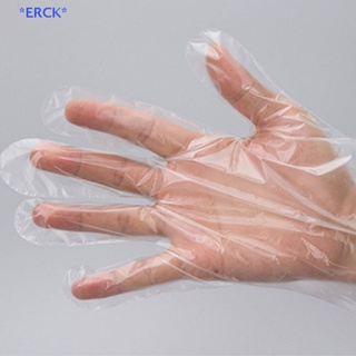 Erck&gt; ถุงมือพลาสติกใส แบบใช้แล้วทิ้ง สําหรับใส่อาหาร 100 ชิ้น