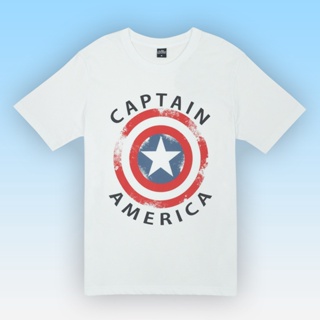 เสื้อยืดผ้าฝ้ายพิมพ์ลายแฟชั่น Marvel Men Captain America T-Shirt - เสื้อยืดผู้ชายลายมาร์เวล กัปตันอเมริกา สินค้าลิข_11