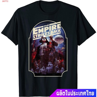 ผ้าฝ้ายแท้เสื้อยืดแขนสั้น Star Wars The Empire Strikes Back Vintage Poster T-Shirt Sports T-shirtS-4XL_01