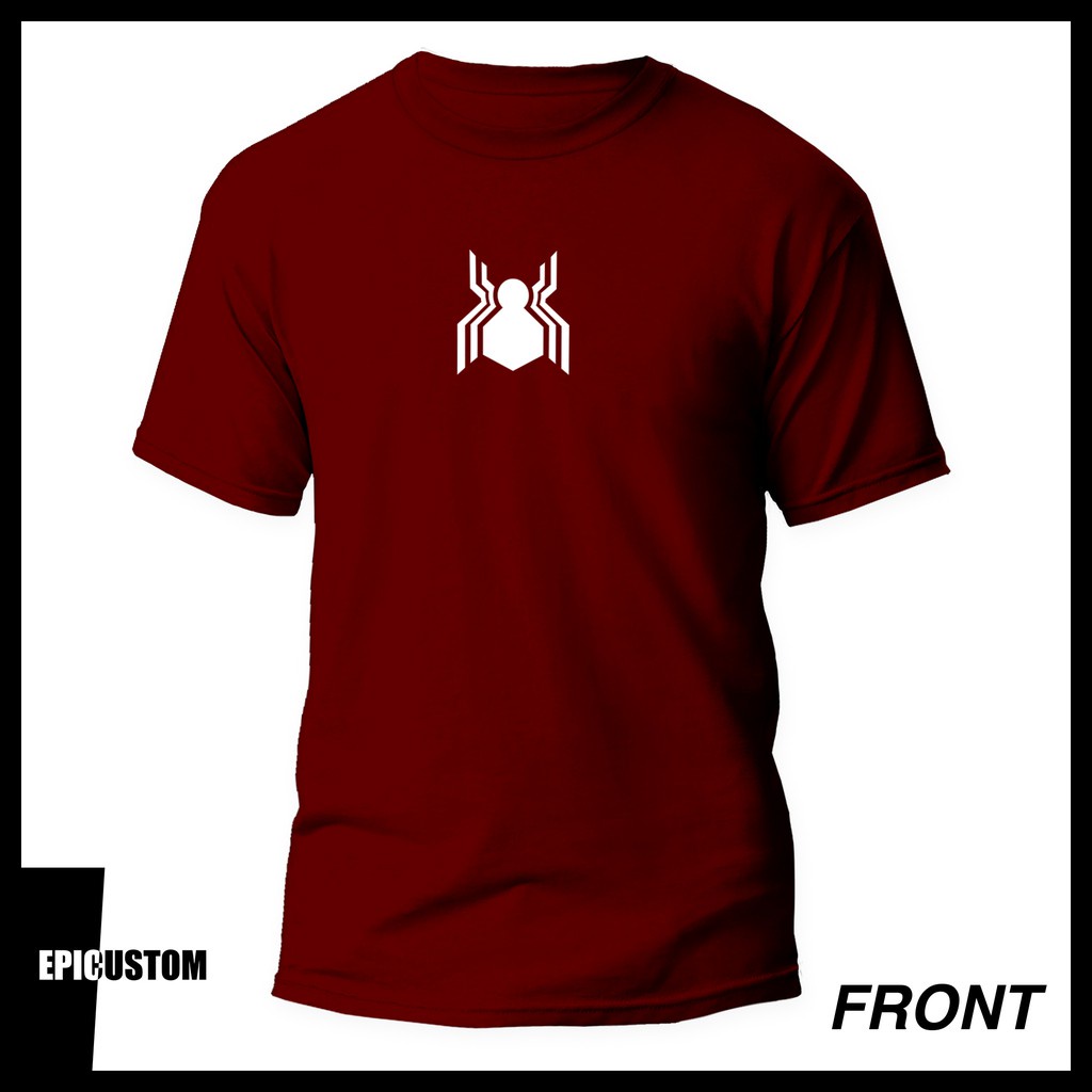 spiderman-homecoming-logo-print-marvel-comics-graphic-tee-100-cotton-unisex-t-shirt-black-white-grey-maroon-red-01
