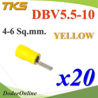 DBV5-10-YELLOW หางปลาเสียบก้านไม้ขีด แบบมีฉนวน รุ่น DD