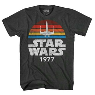 STAR WARS VINTAGE LOGO 1977 graphic crew T Shirt mens_05