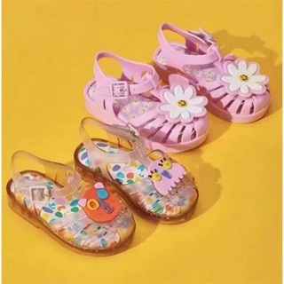 mini melissa รองเท้าแตะลําลอง แบบนิ่ม เนื้อเจลลี่ ลายดอกไม้ ดาวเคราะห์น่ารัก แฟชั่นฤดูร้อน สําหรับเด็กผู้ชาย และเด็กผู้หญิง 2023