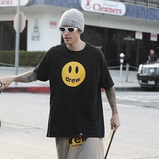 Justin Bieber เสื้อยืดพิมพ์ลาย บ้านดรูว์ &amp;จัสติน บีเบอร์ เสื้อยืดแขนสั้นหลวมหลวมๆ Unisex xZ|
