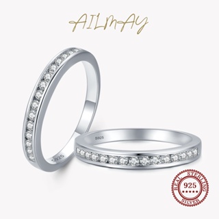 Ailmay แหวนเงินแท้ 925 เครื่องประดับหรูหรา สําหรับผู้หญิง งานแต่งงาน
