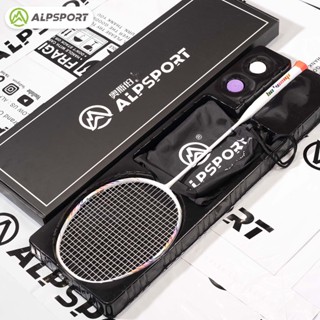 ALP BBQ2.0 Damping Ring 8U G5 Super Light Single Badminton Racket With Gift Box UtraLight 100% Full Carbon Fiber Professional Tied String Training Reket Sport Titanium Alloy Shock Absorption Ranbow Frame Black Pink Raket Badminton ไม้แบดมินตัน