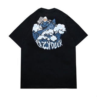 kaos Pria Lazyduck Wave Duck Pocket T-Shirt Black Unisex - Hitam, M