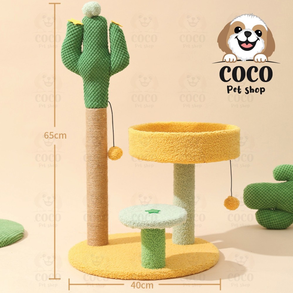 cocopet-shop-คอนโดแมว-คอนโดมินิ-คอนโด-2-ชั้น-รูปกระบองเพชร-หอคอย-คอนโดผ้าแมวนุ่มๆ-ทาวเวอร์แมวปีน-พร้อมเครื่องเล่น