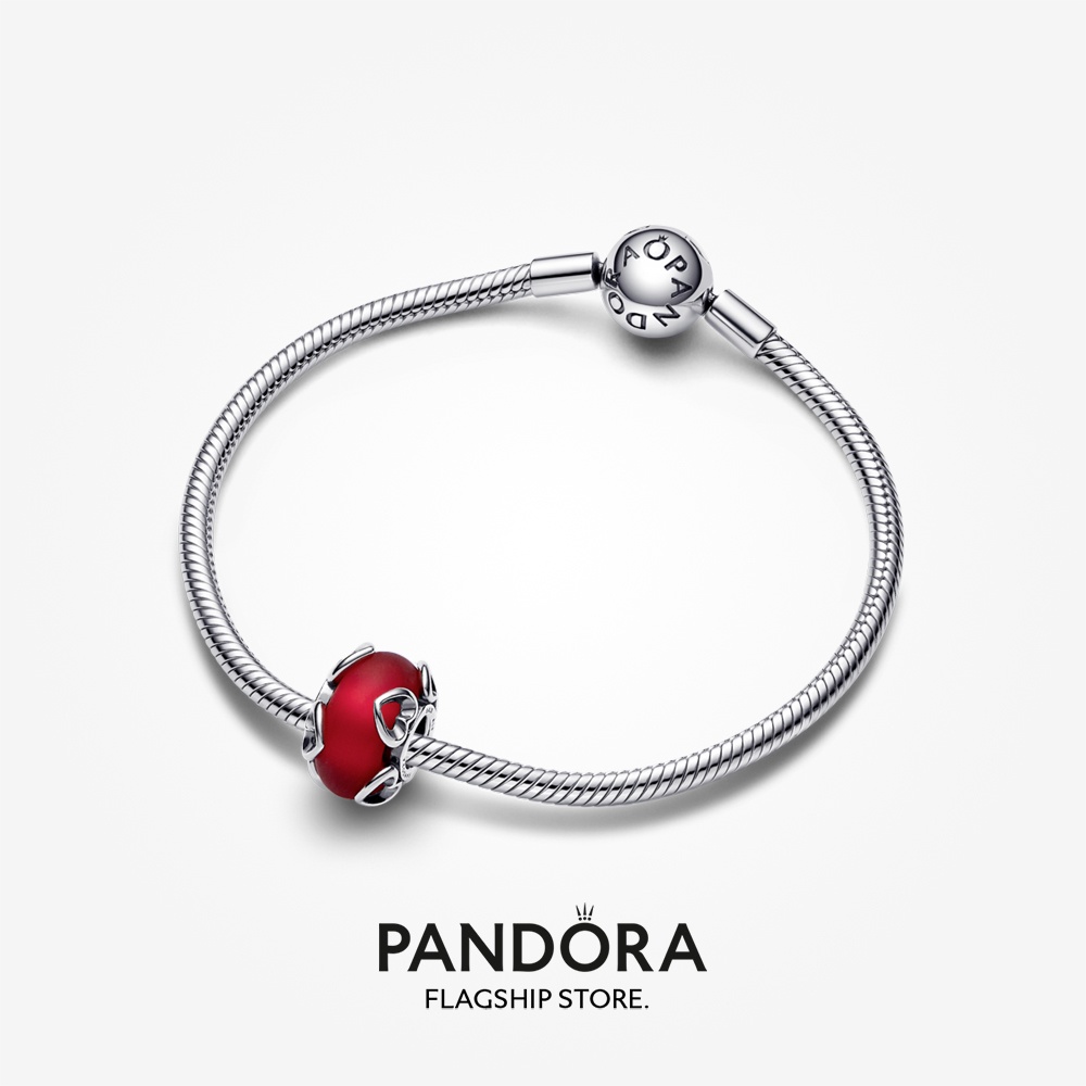 pandora-charm-แก้วมัราโน่-สีแดง-และหัวใจ-ของขวัญวันหยุด-สําหรับผู้หญิง-p804