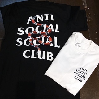 เสื้อยืดแขนสั้น anti social social club รุ่นใหม่ด้านหน้าไม่สกรีนงู