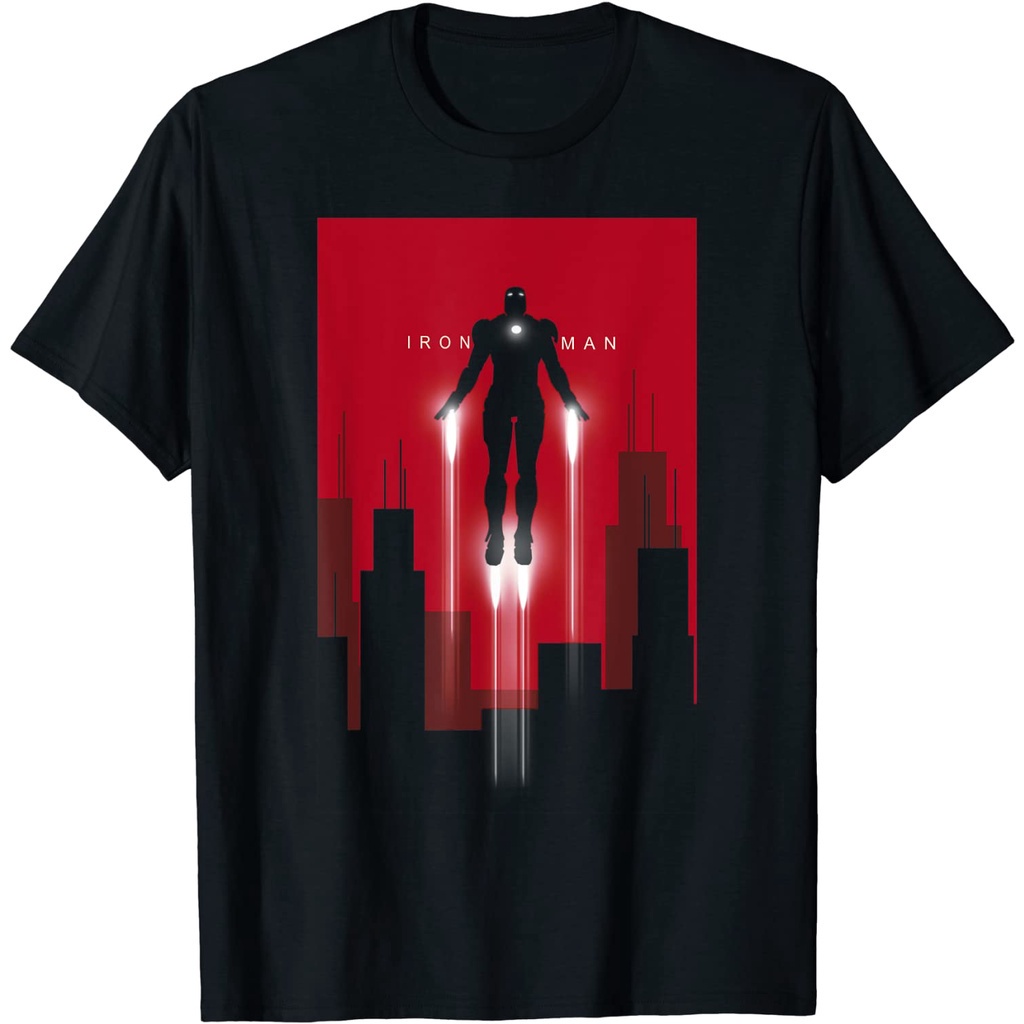 เสื้อยืดผ้าฝ้ายพิมพ์ลายร์ตูนพิมพ์ฤดูร้อน-ย์เสื้อยืด-marvel-iron-man-in-flight-deco-art-style-graphic-t-shirt-t-shir-07