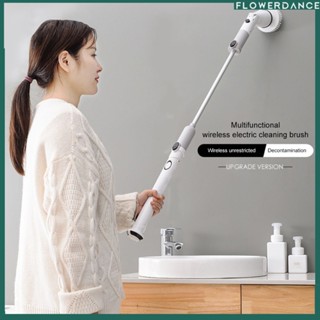 Super Long Handheld Electric Scrubber แปรงทำความสะอาด Power Scrubber Magic Brush Electric Spin Scrubber Turbo Scrubber เครื่องมือทำความสะอาด Flowerdance