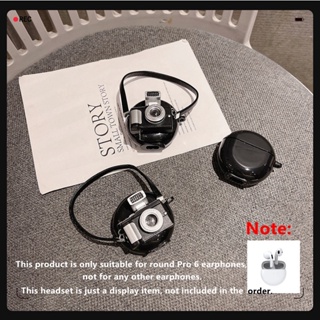 เคสป้องกันหูฟัง แบบนิ่ม ลายกล้อง 3D พร้อมสายคล้อง สําหรับ Pro 6