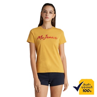 Mc Jeans เสื้อยืดแขนสั้นผู้หญิง คอกลม สีเหลืองมัสตาส ผ้านุ่ม ระบายอากาศได้ดี MTSZ855_24