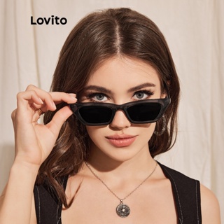 สินค้า Lovito แว่นตากันแดด ทรงเรขาคณิต ตาแมว ลําลอง L23LD323 (สีดํา สีเทาอ่อน หลากสี)