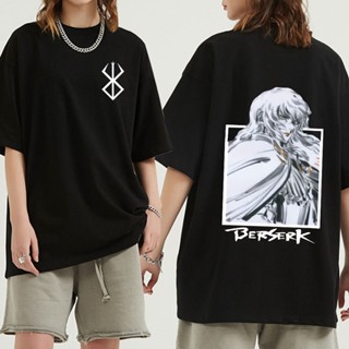 เสื้อผ้าแฟชั่น เสื้อยืด ญี่ปุ่นอะนิเมะ Berserk Griffith การ์ตูนสองด้านรุ่นเสื้อยืดท็อปส์แขนสั้นผู้ชายผู้หญิงฮิปฮอปแฟชั่น