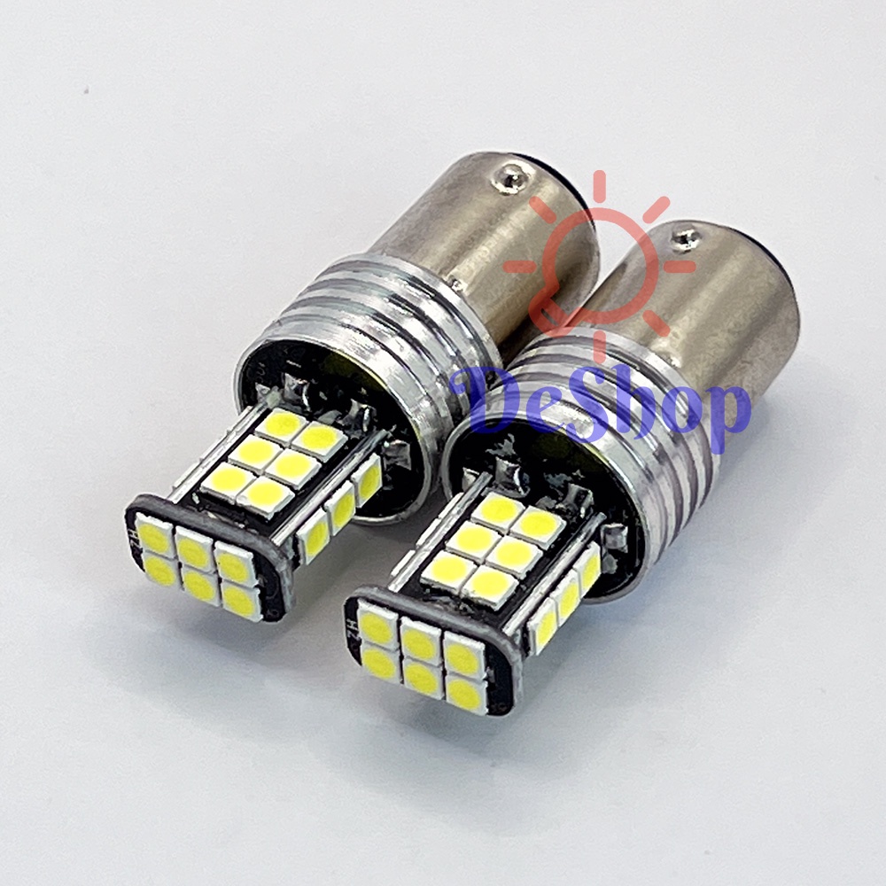 lc-lucent-ไฟเบรค-ไฟหรี่-ในหลอดเดียวกัน-led-ขั้วบิด-1157-bay15d-24-ชิพ-smd-3030-สีขาว-ไม่กระพริบ