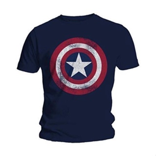    Fashion Men T-Shirts Captain America Distressed Shield Logo Marvel Comics Adult Male Tee Shirt Cotton T-Shirts M_01