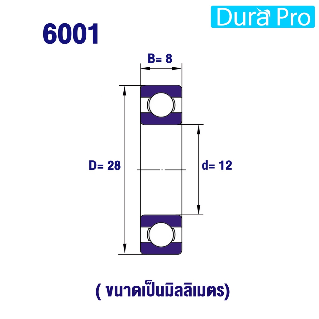 6000-6001-6002-6003-6004-6005-sbc-ตลับลูกปืนเม็ดกลมร่องลึก-ฝาเปิด-open-deep-groove-ball-bearings-โดย-dura-pro