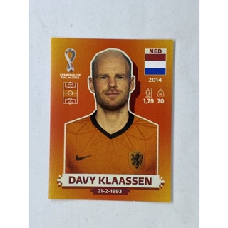 Davy Klaassen สติ๊กเกอร์สะสม ฟุตบอลโลก world cup 2022 Netherlands ของสะสมทีมฟุตบอล เนเธอร์แลนด์ ฮอลแลนด์