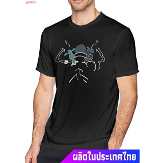 gothic เสื้อยืดกีฬา Sword Art Online Mens Crew Neck T-Shirt Cool Short Sleeve Classic Tee Big Size Clothing Black _05