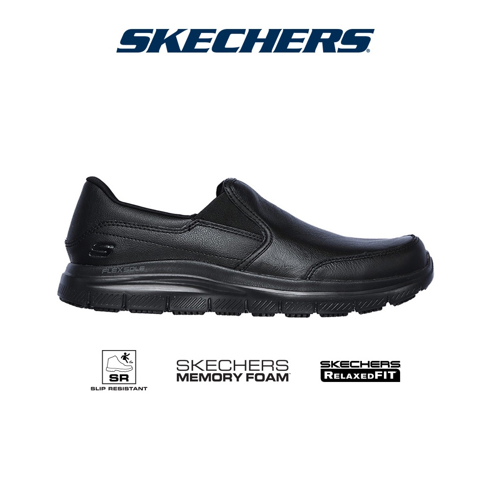 ภาพหน้าปกสินค้าSkechers สเก็ตเชอร์ส รองเท้าผู้ชาย Men Work Flex Advantage Slip Resistant Bronwood Work Shoes - 77071-BLK Memory Foam Relaxed Fit (K.W Live) จากร้าน skechers_officialshop บน Shopee