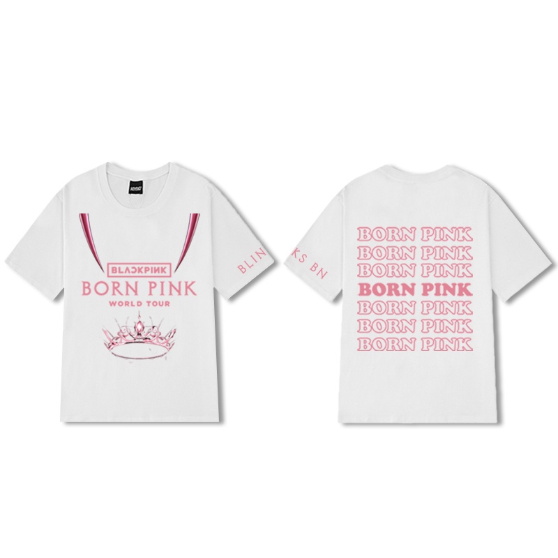 เสื้อยืดแขนสั้นลําลอง-คอกลม-ผ้าฝ้าย-พิมพ์ลาย-kpop-blackpink-born-pink-world-tour-kuala-lumpur-พลัสไซซ์-แฟชั่นคู่รัก-สไตล