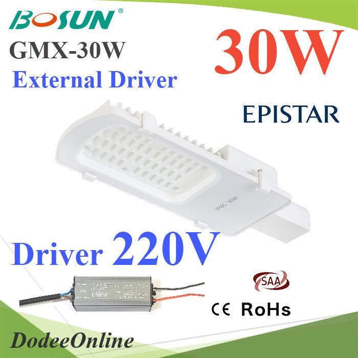 30w-led-โคมไฟถนน-แบบอลูมิเนียมโปรไฟล์-แสงสีขาว-6500k-ใช้-driver-ต่อภายนอกโคม-ac-220v-รุ่น-bosun-gmx-30w-220v