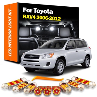 ชุดไฟ LED 10 ชิ้น สําหรับ 2006 2007 2008 2009 2010 2011 2012 Toyota RAV4 Canbus รถยนต์ หลอดไฟโดม แผนที่ อ่านหนังสือ ไม่มีข้อผิดพลาด