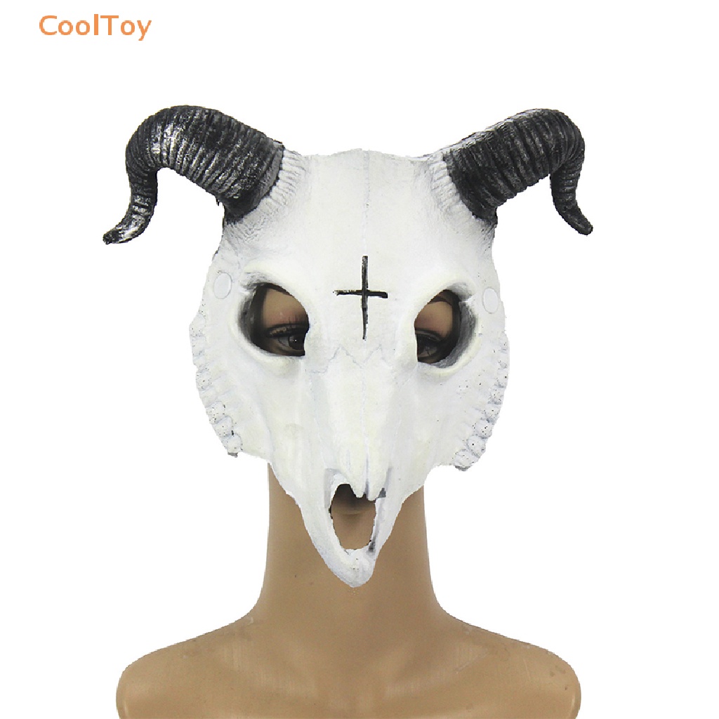 cooltoy-หน้ากากคอสเพลย์-รูปหัวกะโหลกแพะ-แบบครึ่งหน้า-สําหรับปาร์ตี้ฮาโลวีน