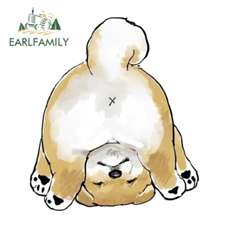 Earlfamily สติกเกอร์ไวนิล ลายการ์ตูนสุนัขน่ารัก กันน้ํา สําหรับติดตกแต่งประตูรถยนต์ รถจักรยานยนต์ 13 ซม. × 11.4 ซม.