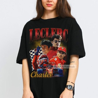 Charles Leclerc เสื้อยืดลําลอง แขนสั้น คอกลม พิมพ์ลาย 90s Monaco 2022 สไตล์วินเทจ สําหรับแฟนคลับ