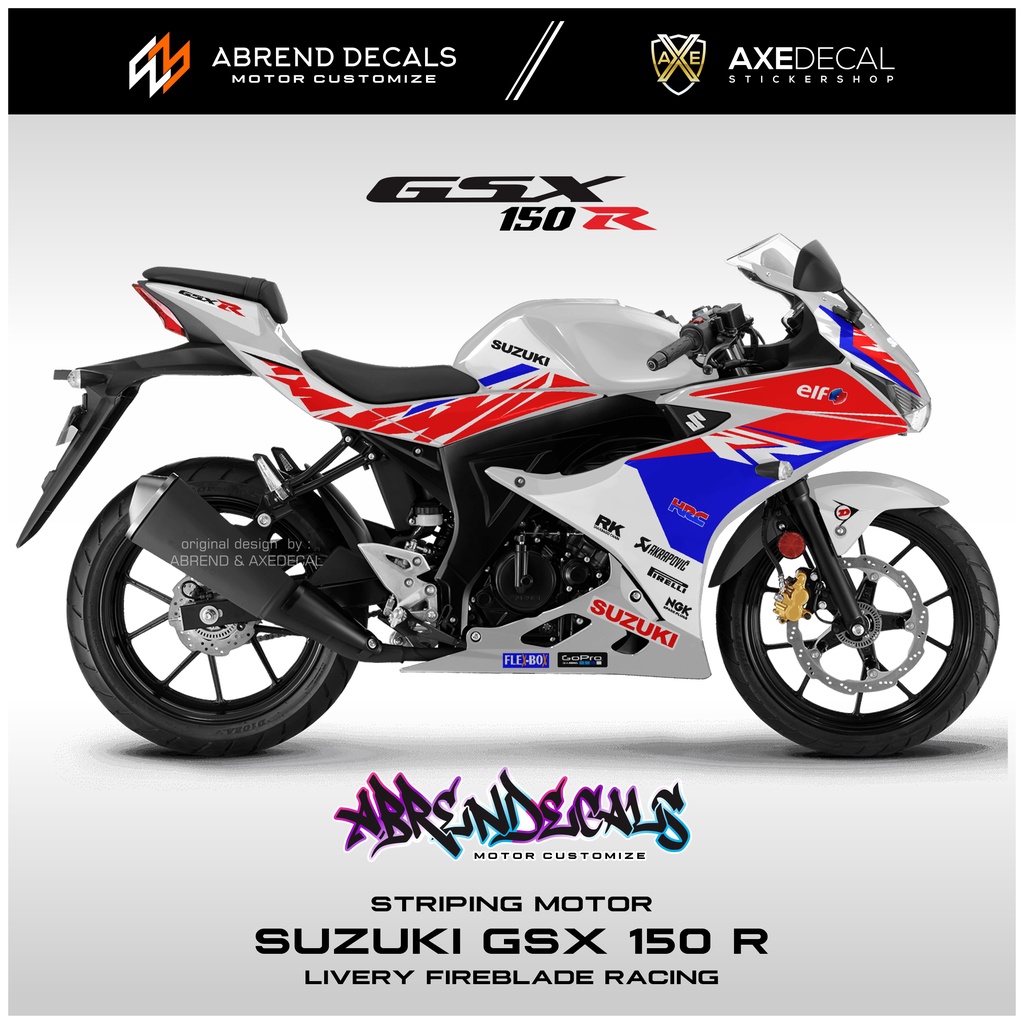 สติกเกอร์-gsx-150r-fireblade-racing-suzuki-gsx-r-สําหรับติดตกแต่งรถจักรยานยนต์