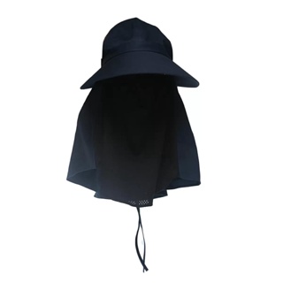 MODERNHOME JOCKEY หมวกผ้าคลุม สีกรม หมวก ป้องกันแสงแดดและฝุ่นผง