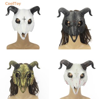 Cooltoy หน้ากากคอสเพลย์ รูปหัวกะโหลกแพะ แบบครึ่งหน้า สําหรับปาร์ตี้ฮาโลวีน