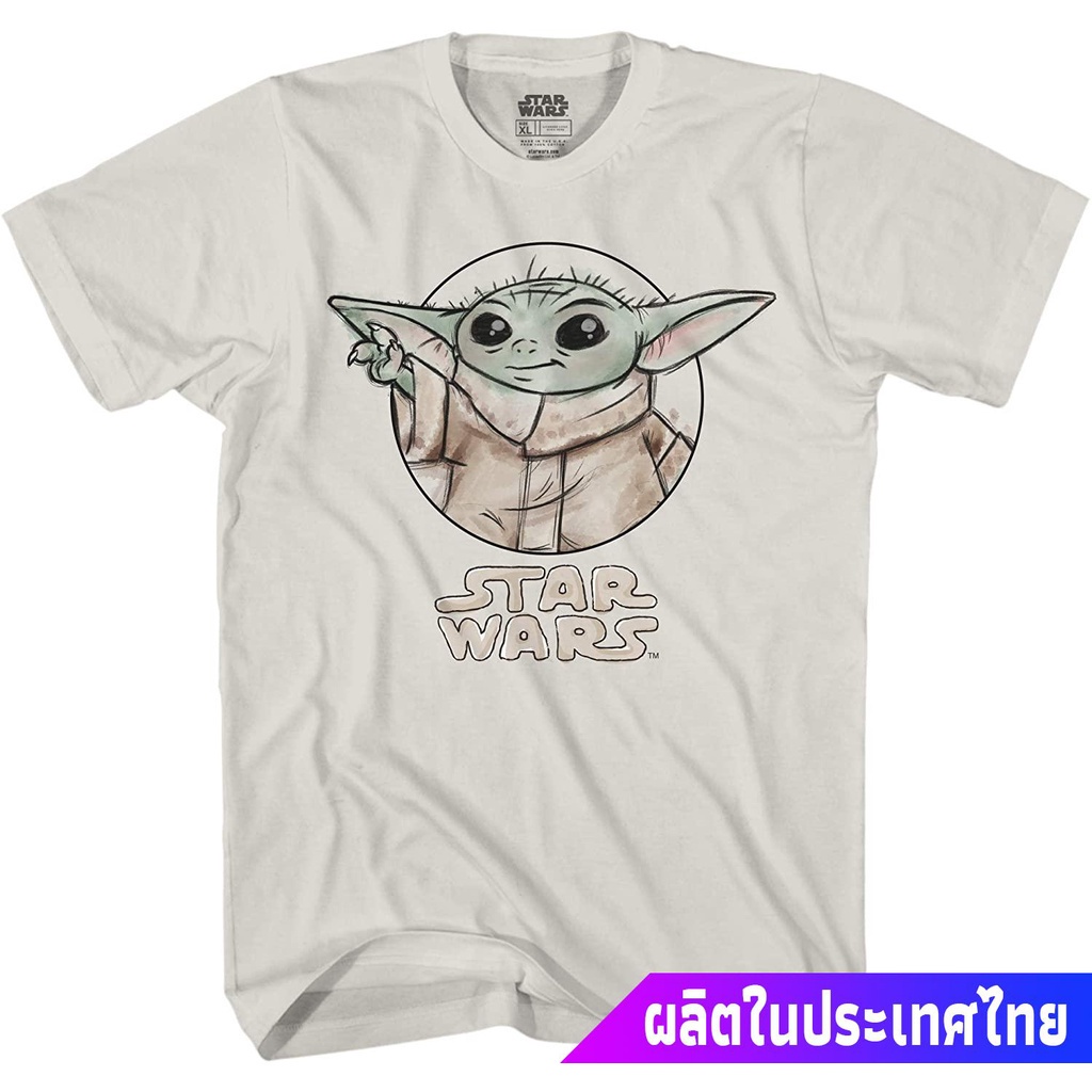 ผู้ชายและผู้หญิง-star-wars-the-child-force-circle-mandalorian-baby-yoda-adult-tee-graphic-t-shirt-for-men-tshirt-cl-01