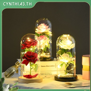 Led Rose Light Galaxy Rose วันวาเลนไทน์ Eternal Rose ฝาครอบแก้วสร้างสรรค์ Rose ดอกไม้ตู้โชว์ของขวัญ Cynthia