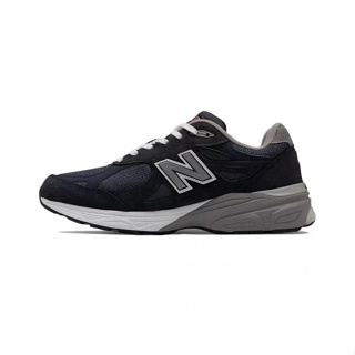 รองเท้าผ้าใบวินเทจ100% authentic New Balance 990 v3 Dark blue sports shoes male