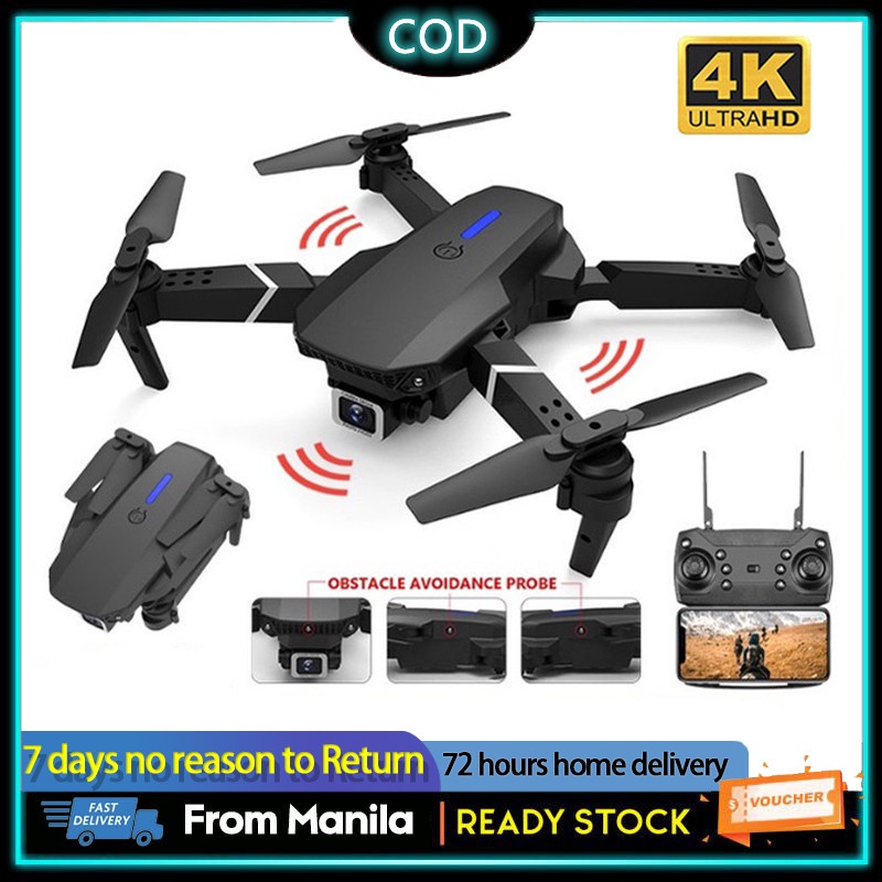 ภาพหน้าปกสินค้าE88/E100 โดรน HD ถ่ายภาพทางอากาศ UAV พับได้ 360 องศาในเที่ยวบินต่อเนื่อง 30 กม./ชม. วิดีโอการถ่ายภาพ WIFI จากร้าน zrkf9sakzs บน Shopee